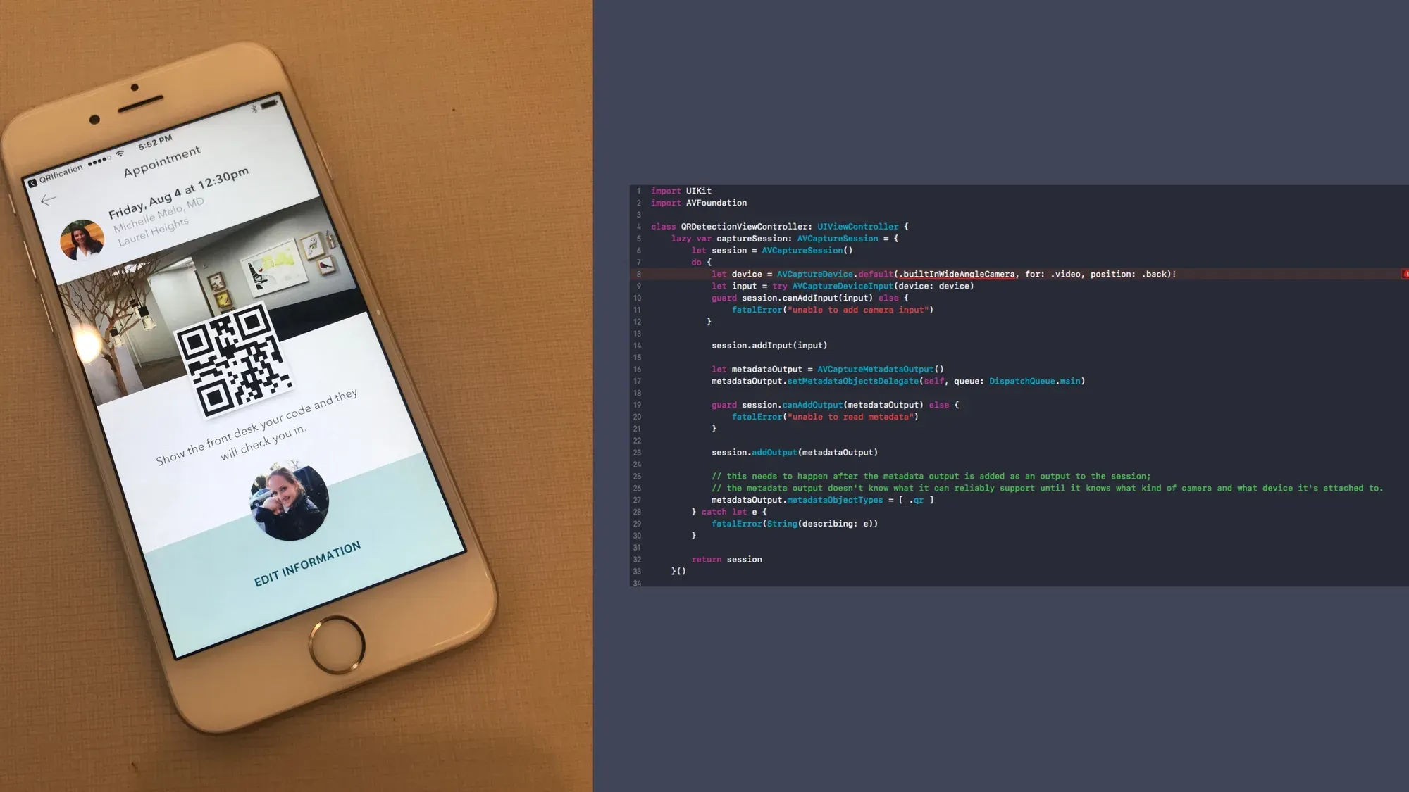 Xcode UIStoryboard prototype showing connected views for a One Medical iOS app flow